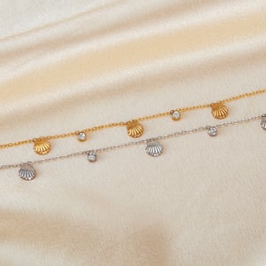 1 Piece Marine Series Fashionable Conch Stainless Steel Gold Color Women's Charm Bracelets h5 Picture6