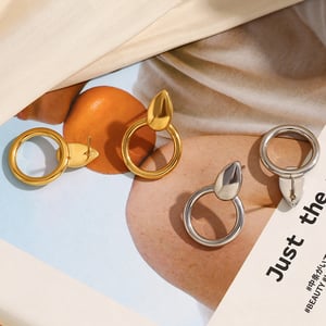1 Pair Simple Series Classic Geometric Stainless Steel   Gold Color  Women's Drop Earrings h5 Picture7