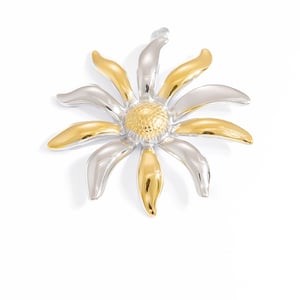 1 Piece Trendy Series Classic Flower Shape Stainless Steel Gold & Silver Mixed Color Women's Pendants h5 Picture11