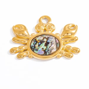 1 Piece Classic Series Delicate Marine Organism Shape Conch Stainless Steel Gold Color Women's Pendants h5 Picture12