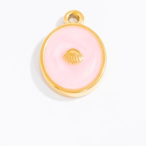 1 Piece Chromatic Series Modern Flower Oil- Glazing Stainless Steel Gold Color Women's Pendants h5 Picture11