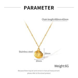 1 Piece Classic Series Retro Conch Stainless Steel Gold Color Women's Pendant Necklaces h5 Picture7