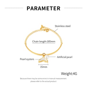 1 Piece Charming Series Daily Fishtail Stainless Steel Gold Color Women's Charm Bracelets h5 Picture8