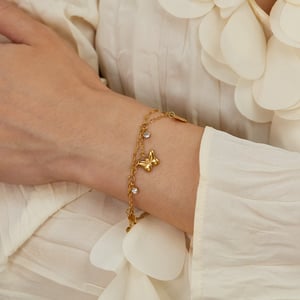 1 Piece Exquisite Series Butterfly Stainless Steel Double-layer Gold Color Women's Charm Bracelets h5 Picture7