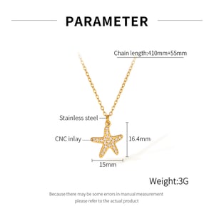 Collares colgantes de acero inoxidable color dorado con estrella sutil para mujer h5 Imagen7