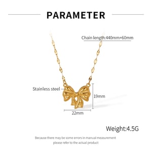 1 Piece Simple Series Elegant Bow Knot Stainless Steel Women's Pendant Necklaces h5 Picture7