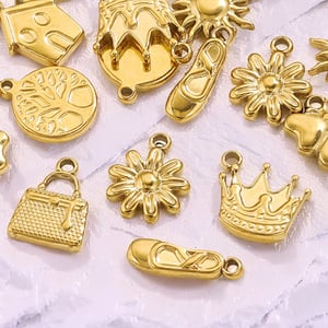 1 pair simple series retro cartoon  gold plated women pendants h5 Picture4