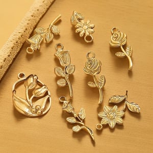 1 Piece Romantic Series Daily Rose Stainless Steel Gold Color Women's Pendants h5 Picture3