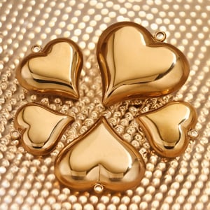 1 Piece Romantic Series Sweet Heart Stainless Steel Gold Color Women's Pendants h5 Picture5