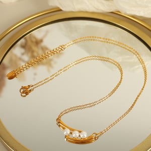 1 piece simple series retro beads stainless steel  gold plated artificial pearl women pendant necklaces h5 Picture3