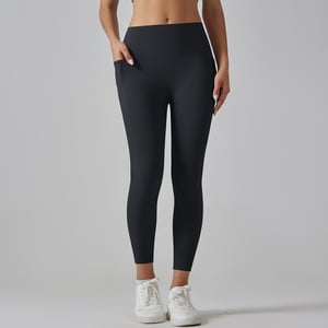 1 Piece High Waisted Nude Yoga Pants Seamless Women's Exercise Pants h5 Picture11