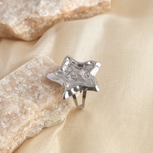 1 stuk Simple Series Retro Star roestvrij staal goudkleurige verstelbare ringen voor dames h5 Afbeelding5