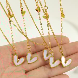 1 piece simple series simple heart stainless steel  gold plated shell women pendant necklaces h5 Picture3