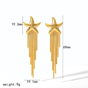 1 pair simple series high-end tassel stainless steel  gold plated women stud earrings h5 Picture5