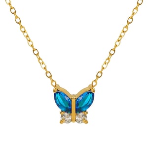 1 piece simple series simple bow knot titanium steel  gold plated zircon women pendant necklaces h5 Picture6