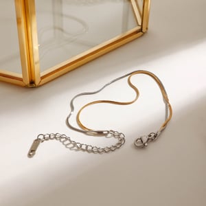 1 Piece Simple Series Delicate Line Stainless Steel Gold & Silver Color Chain Bracelets h5 Picture4