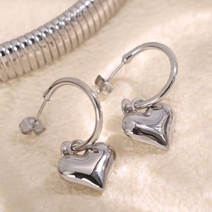 1 Pair Romantic Series Sweet Heart Titanium Steel   Gold Color  Women's Drop Earrings h5 Picture6