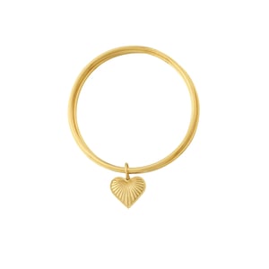 1 Piece Versatile Series Intricate Heart Stainless Steel Gold Color Women's Bangles h5 Picture7