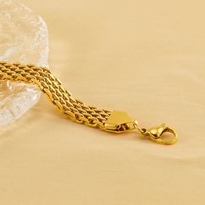 1 piece classic series retro titanium steel  gold plated unisex chain bracelets h5 Picture5