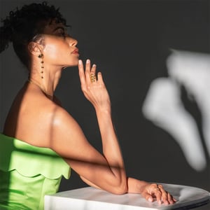 1 Piece Daily Series Irregular Overlap Heart Shape Stainless Steel Gold Color Women's Single Rings h5 Picture10