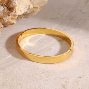 1 Piece Stylish Series Round Pentagram Stainless Steel Gold Color Women's Bangles h5 Picture4