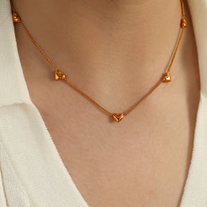 1 piece romantic series classic heart titanium steel  gold color plated women's charm bracelets h5 Picture3
