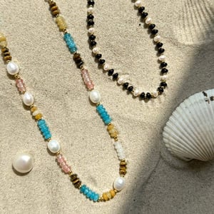1 piece classic series elegant beads stainless steel  gold plated artificial pearl women beaded necklaces h5 Picture4