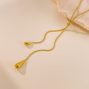 1 Stück Elegante Serie Tägliche Tropfen Verstellbare Edelstahl Gold Farbe Damen Anhänger Halsketten h5 Bild7