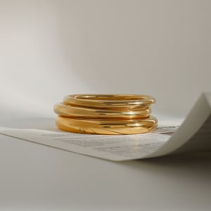 1 stück simple series  ringförmige edelstahl goldfarbene damenarmreifen h5 Bild3