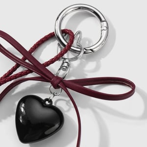 1 Piece Y2k Leather Bow Acrylic Love  DIY Bag Charms h5 Picture11