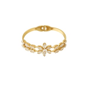 1 Stück Klassische Serie Süße Blume Edelstahl Gold Farbe Damen Armreifen h5 Bild4