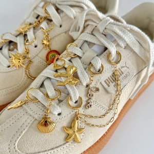 1 paio di pendenti da donna in acciaio inossidabile con zircone placcato oro , serie romantica, classici e geometrici h5 Immagine3