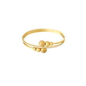 1 Piece Designable Series Classic Round Stainless Steel Gold Color Women's Bangles h5 Picture5