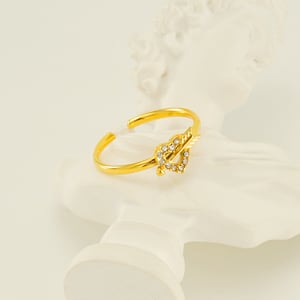 1 Pair Simple Series Gold Color Women's  Adjustable Ring h5 Picture4