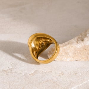 1 Piece Luxurious Series Vogue Natural Droplet Stainless Steel Gold Color Women's Single Rings h5 Picture10