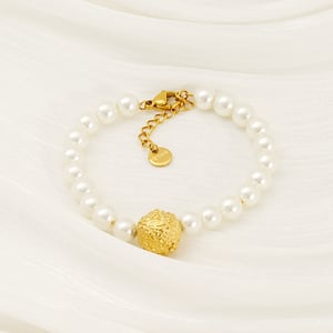 1 Piece Simple Series Stainless Steel   Gold Color Plated Women's Beaded Bracelets h5 Picture5