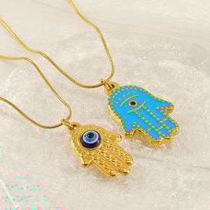 1 Stück Classic Series Retro Eye Titanstahl 18 Karat vergoldet Damen-Anhänger-Halsketten h5 Bild3