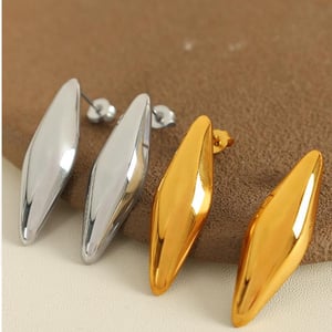 1 Pair Simple Series Daily Geometric Titanium Steel   Gold Color  Women's Stud Earrings h5 Picture4