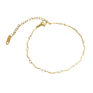 1 Piece Simple Series Daily Solid Color Stainless Steel Gold Color DIY Women's Chain Bracelets h5 Picture6