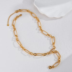 1 Stück Simple Series Einfache Quaste Edelstahl 18 Karat vergoldet Damen Kettenhalsketten h5 Bild2