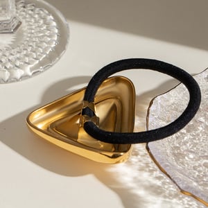 1 pair simple series daily geometric stainless steel  gold plated women hair bobbles h5 Picture4
