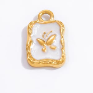 1 Piece Classic Series Retro Bow Knot Pattern Oil- Glazing Stainless Steel Gold Color Women's Pendants h5 Picture5