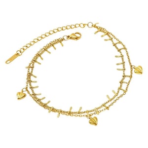 1 piece simple series classic heart stainless steel  gold plated women chain bracelets h5 Picture6