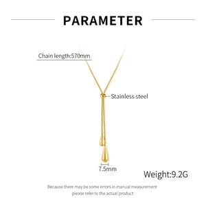 1 Stück Elegante Serie Tägliche Tropfen Verstellbare Edelstahl Gold Farbe Damen Anhänger Halsketten h5 Bild11