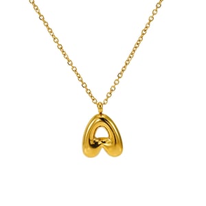 1 piece simple series daily letter titanium steel  gold plated unisex pendant necklaces h5 Picture6