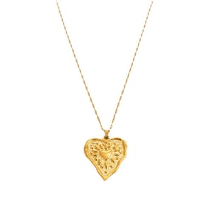 1 piece classic series elegant heart stainless steel  gold color plated women's pendant necklaces h5 Picture6