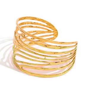 1 piece simple series simple geometric stainless steel  gold plated women bangles h5 Picture5