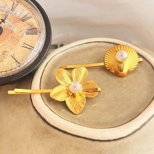 1 Piece Exquisite Series Classic Shell Shape Stainless Steel Gold Color Women's Hair Clips h5 Picture4
