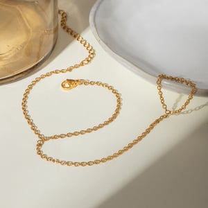 1 stück simple series  linie edelstahl goldfarben damen kettenarmbänder h5 Bild9