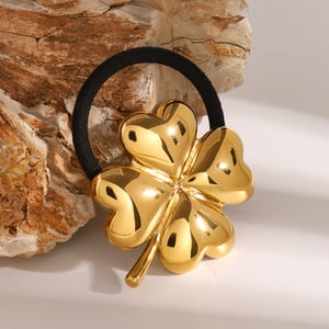 1 paio di fasce per capelli da donna in stile simple series in acciaio inossidabile placcato oro 18k h5 Immagine4